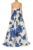 Printed Gazar Ball Gown(2,Nautical Blue Multi)