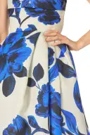 Printed Gazar Ball Gown(2,Nautical Blue Multi)