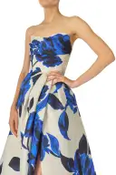 Printed Gazar Ball Gown(2,Nautical Blue Multi)