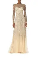Crystal Embroidered Illusion Gown