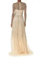 Crystal Embroidered Illusion Gown(2,Prosecco)