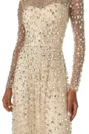 Crystal Embroidered Illusion Gown(2,Prosecco)