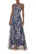 Sleeveless Sequin Tulle Gown