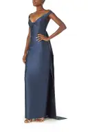 Off the Shoulder Mikado Gown(2,Lapis)