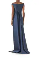 Off the Shoulder Mikado Gown(2,Lapis)