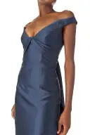 Off the Shoulder Mikado Gown(2,Lapis)