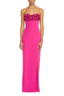 Strapless Crepe Column Gown