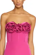 Strapless Crepe Column Gown(2,Cerise Pink)