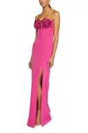 Strapless Crepe Column Gown(2,Cerise Pink)