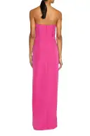 Strapless Crepe Column Gown(2,Cerise Pink)