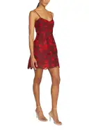 Sleeveless Lace Mini Dress(2,Crimson/Bordeaux)