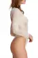 Trésor Long Sleeve Bodysuit(SMALL,Blush)
