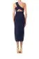 One Shoulder Knit Midi Dress(2,Night Sky)