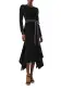 Long Sleeve Noir Knit Dress(2,Noir)