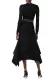 Long Sleeve Noir Knit Dress(2,Noir)