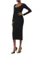 Long Sleeve Knit Midi Dress(2,Noir)