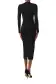 Long Sleeve Knit Midi Dress(2,Noir)
