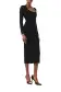 Long Sleeve Knit Midi Dress(2,Noir)
