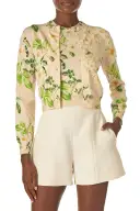 Rose Printed Knit Cardigan