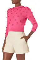Embroidered Cashmere Sweater(XSML,Hibiscus)