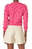 Embroidered Cashmere Sweater(XSML,Hibiscus)