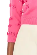Embroidered Cashmere Sweater(XSML,Hibiscus)