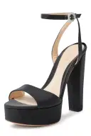 Khloe Silk Faille Platform(35.5,BLACK)