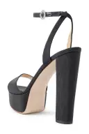 Khloe Silk Faille Platform(35.5,BLACK)