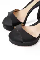 Khloe Silk Faille Platform(35.5,BLACK)