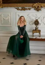 Off The Shoulder Embroidered Ball Gown(2,Juniper)