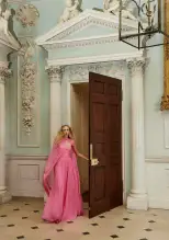 Floor Length Chiffon Cape(XSML,Pink Carnation)