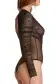 Rendezvous Long Sleeve Bodysuit(SMALL,Noir)