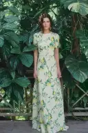 Short Sleeve Lemon Print Gown(2,Lemon Drop/Multi)