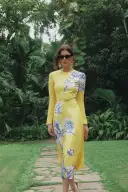 Long Sleeve Floral Day Dress(2,Sunflower/Multi)