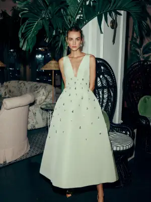 Limoncello Embroidered Cocktail Dress(2,Limoncello/Multi)