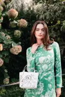 Long Sleeve Floral Day Dress(2,Grass/Silk White)