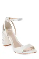 Susanna Pearl Satin Heel(35,White)