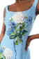 Scoop Neck Floral Midi Dress(2,Sky Blue Multi)
