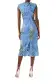 Floral Printed Lace Sheath(2,Sky Blue Multi)