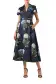 Short Sleeve Floral A-line Dress