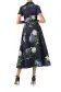 Short Sleeve Floral A-line Dress(2,Night Sky Multi)