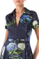 Short Sleeve Floral A-line Dress(2,Night Sky Multi)