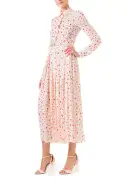 Heart Print Shirt Dress(2,Creme Heart Multi)