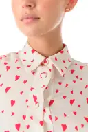 Heart Print Shirt Dress(2,Creme Heart Multi)