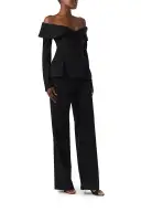 Off-The-Shoulder Corseted Blazer(2,Noir)