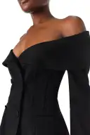 Off-The-Shoulder Corseted Blazer(2,Noir)