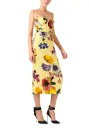 Floral Corseted Midi Dress(2,Soleil Multi)