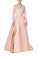 Collared Tuxedo Shirt(2,Pale Blush)