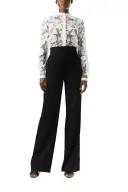 Long Sleeve Lace Blouse(2,Silk White)