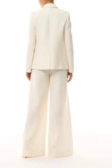 Double-Breasted Tuxedo Jacket - Silk White(2,Silk White)